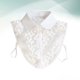 thumbnail image 3 of Cuello de blusa con cuello desmontable y escote floral para mujer, accesorio de moda de algodón con encaje falso (blanco), 3 of 7