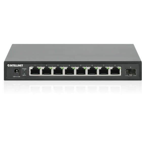 Intellinet 9-Port Switch with 8 x 2.5G Ethernet Ports and 1 SFP  Uplink | Fanless, Desktop Format with Wall-mount Option