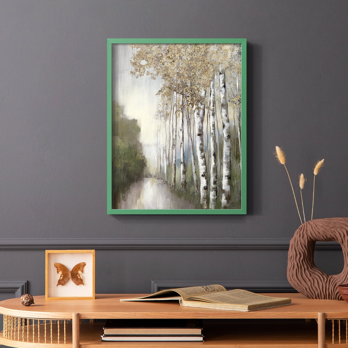 Woodland Walk Neutral Framed Print - Solid Wood in Single Picture Frame Solid Wood 2 Framed Print