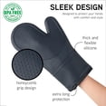 thumbnail image 6 of COOK WITH COLOR Silicone Oven Mitts and Pot Holderss Set with Soft Quilted Lining, Black, 6-Piece, 6 of 9