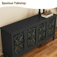 thumbnail image 6 of 62.98" Retro Hollow-Carved 4 Door Cabinet, Storage Sideboard Buffet Accent Cabinet for Living Room, Blue, 6 of 7