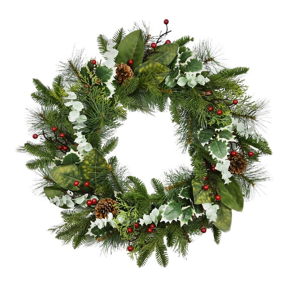 26" Christmas Wreath with Red Berries - Plastic