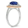 thumbnail image 2 of 2.48 ct Pear Cut Simulated Tanzanite with Simulated Diamond Halo Accents 18K White/Rose Gold Womens Engagement Ring, 2 of 6