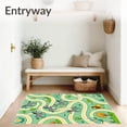 thumbnail image 3 of ODIKA 8'x10' Machine Washable Non-Slip Area Rug, Safari Animal Parade Interlocking Roads and Meadow Motifs High Traffic Rug, Green, 685164, 3 of 7
