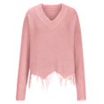 thumbnail image 6 of Women V Neck Knitted Sweater Casual Loose Long Sleeve Pullover Jumper Tops, 6 of 7