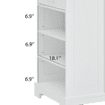 thumbnail image 6 of Fluted Kitchen Island On Wheels with Trash Can Storage Cabinet and Drawers, Rolling Kitchen Islands Built-in Power Outlet, Internal Storage Rack and Open Side Racks, White, 6 of 8