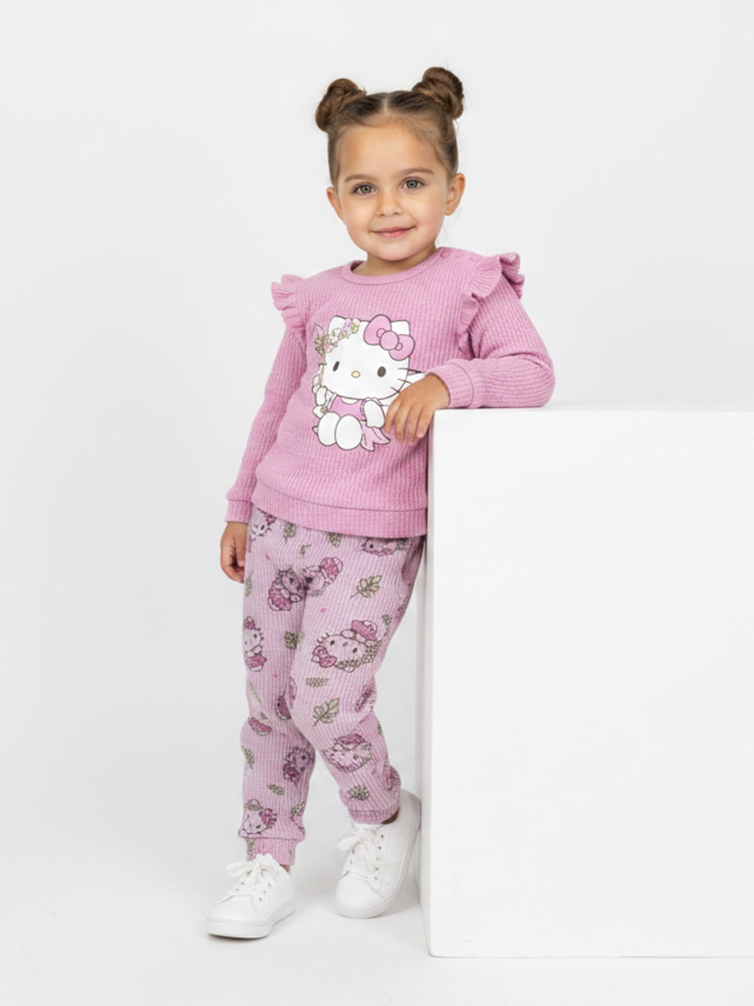 Hello Kitty Baby Girls Waffle Knit Top and Pants Set, 2-Piece, Sizes 0M-24M