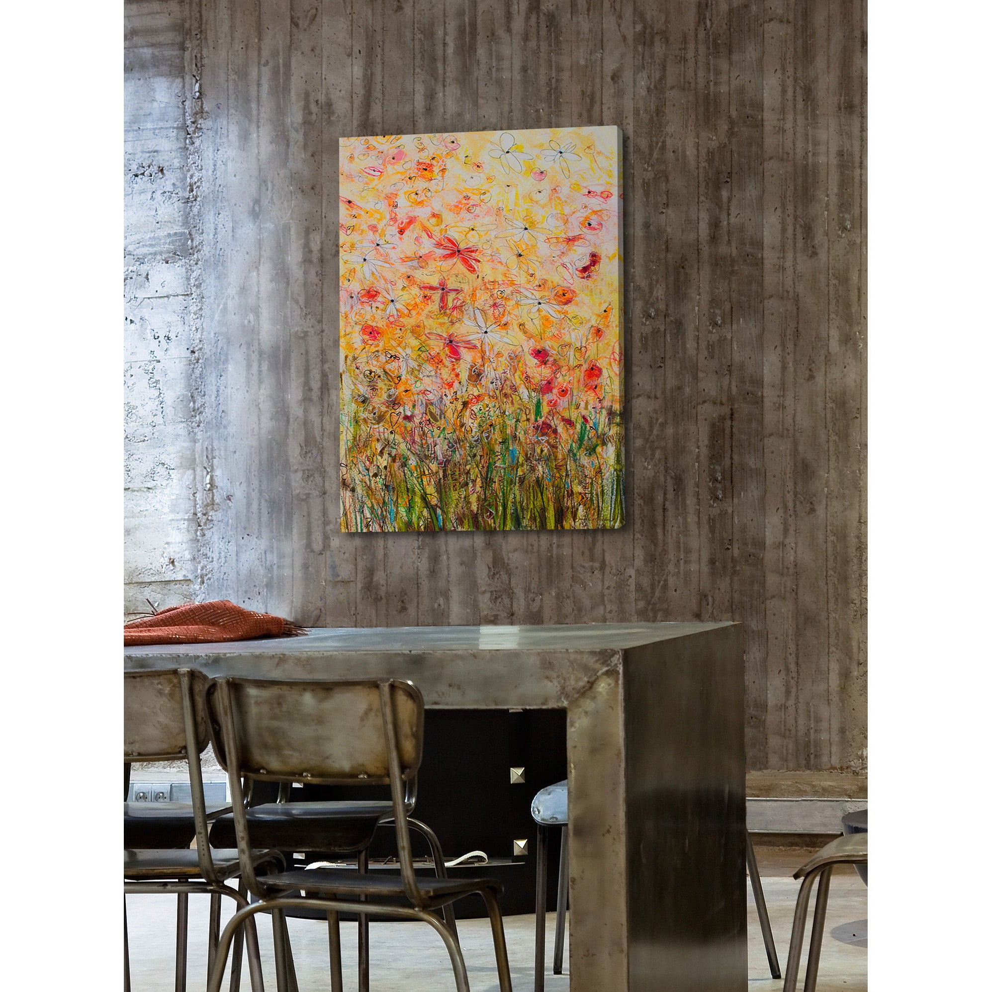 "Daisy Chain 19" Painting Print on Wrapped Canvas