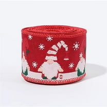 Vrorvz Christmas Decorations Ribbon Bowknot Holiday Ribbon Santa Claus Pattern for Home Window Decor Soft Washable DIY Wrinkle Free Fabric Ornaments for Christmas Tree Red