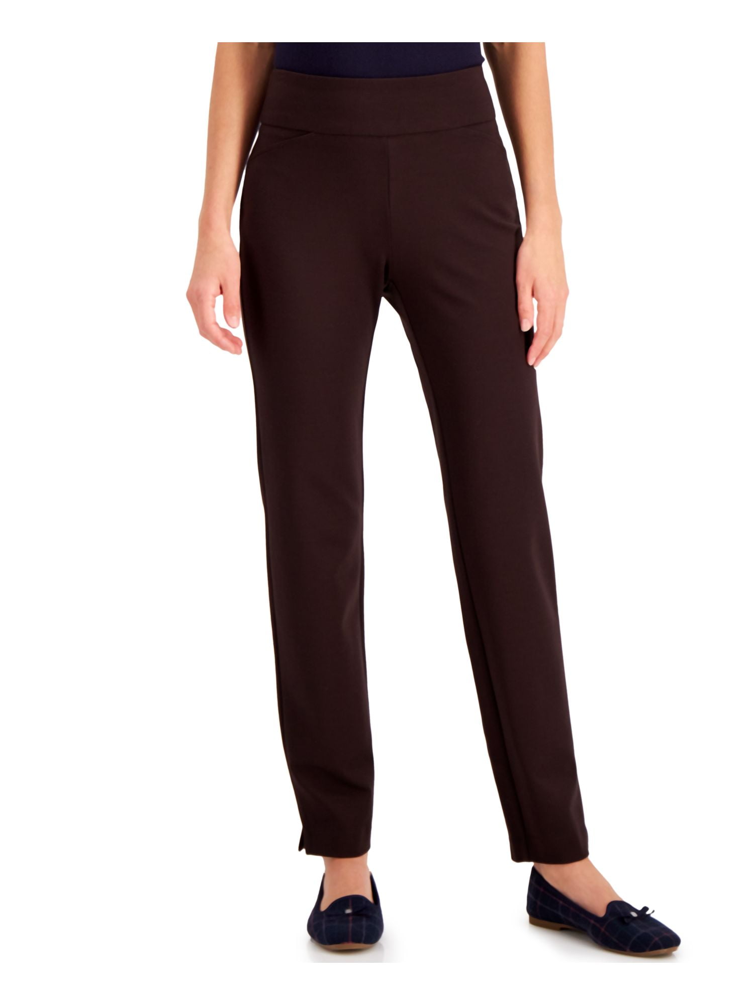 CHARTER CLUB Womens Brown Straight leg 