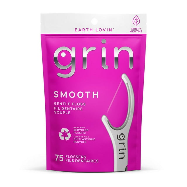 Grin Fil dentaire doux et lisse Flosspyx, 75ct