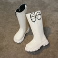 thumbnail image 6 of Wide Calf Winter Boots for Girls Cute Bowknot Zipper Knee High Boots Chunky Lug Sole Long Snow Booties, 6 of 8