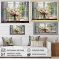 thumbnail image 4 of Designart "Vintage Flower View through Delicate French Windows IV" Floral Framed Wall Art Decor - Traditional White Window Living Room Framed Canvas Art, 4 of 6