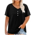 thumbnail image 2 of BSDJILFG Plus Size Pajama Tops for Women,Summer Casual Loose Fit Button Up Pullover Blouse ,Sizes L-5XL, 2 of 9