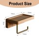 thumbnail image 4 of Soporte doble para papel higiénico de pared - Soporte decorativo de madera maciza de haya para baño con instalación adhesiva, esquinas redondeadas para baño y cocina (haya), 4 of 5