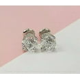 thumbnail image 2 of Solitaire Stud Earrings 14K White Gold Plated 2CT Round Cut Lab Created Diamond, 2 of 2