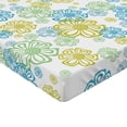 thumbnail image 2 of Ambesonne Modern Fitted Sheet, Ornate Flourish Pattern, Queen Size, Blue Green Apple Green, 2 of 3