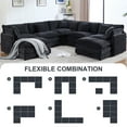 thumbnail image 2 of GNIXUU 113.4 " U-Shaped Cloud Couch ,Oversized Sectional Sofa with 2 Ottomans,Modern Chenille Deep Seat Modular 7-Seater Corner Couches for Living Room, Office,Black, 2 of 7