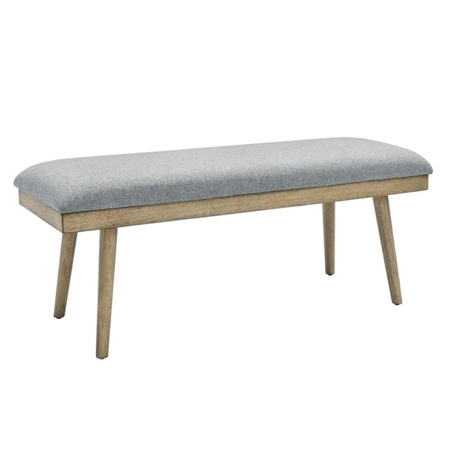 Pemberly Row Modern / Contemporary 20" Gray Polyester Dining Bench