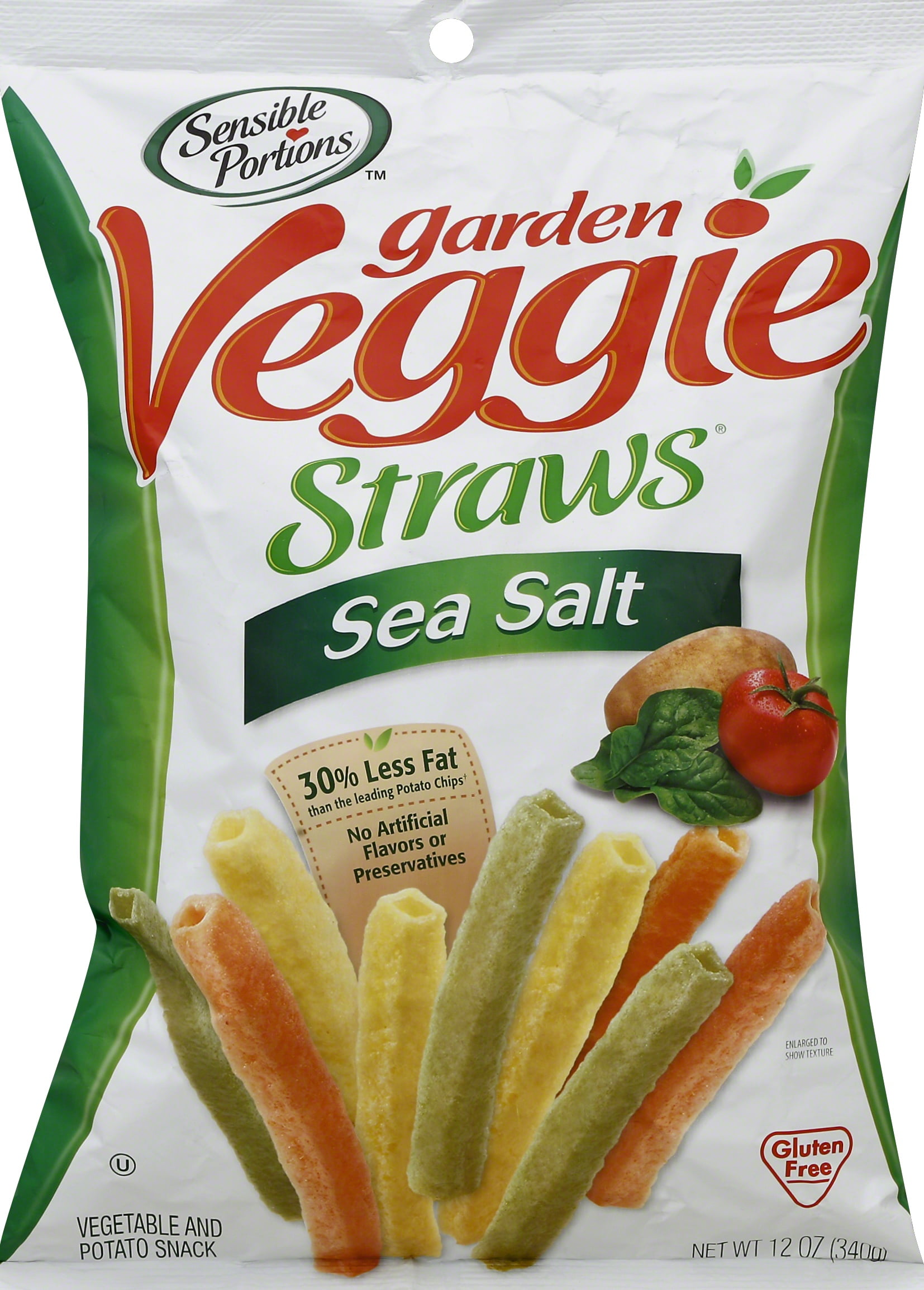 Sensible Portions Garden Veggie Straws, Sea Salt, 12 oz. (Pack of 12
