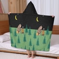 thumbnail image 5 of Green Bigfoot and Campfire Pattern Hooded Bath Towel，60"x35" for Ages 3 To 12 Kids, Quick Dry Lightweight Soft Microfiber Hood Beach Towel Cover Up for Kids, 5 of 7