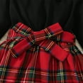 thumbnail image 6 of LAPAKIDS Toddler Girl Clothes 4-5T Long sleeve Top + Skirt + Hat Plaid Christmas Outfits, 6 of 7