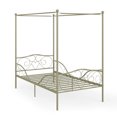 thumbnail image 1 of Costway Twin Size Metal Canopy Bed Frame 4 Poster Steel Slats Headboard Footboard Gold, 1 of 9