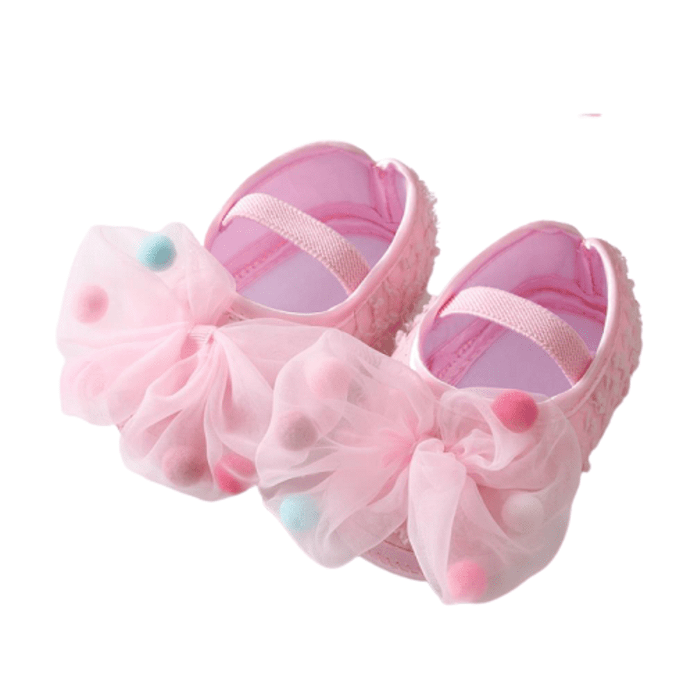Toddler Baby Girls Denim Soft Sole Crib Shoes Indooor Elegant Princess Shoes Set 