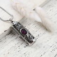 thumbnail image 5 of Women's Purple Rhinestone Stainless Steel Cylinder Funeral Cremation Urn Necklace for Ashes Keepsake Remembrance Stainless Steel Memorial Pendant with Free Funnel Kit and Velvet Jewelry Box, 5 of 12