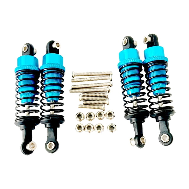 4 piezas de amortiguadores para coche RC, piezas de metal para control remoto Azul cielo