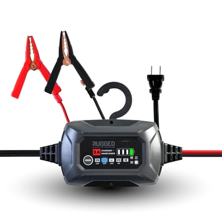 Schumacher Electric RUGGED 3A Car Battery Charger and Maintainer, 3-in-1 Solution, 6V/12V Sport, Automotive, and Marine Batteries, SC1681