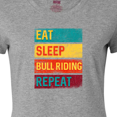 thumbnail image 4 of Inktastic Bull Riding Rodeo Eat Sleep Bull Riding Repeat Women's T-Shirt, 4 of 5