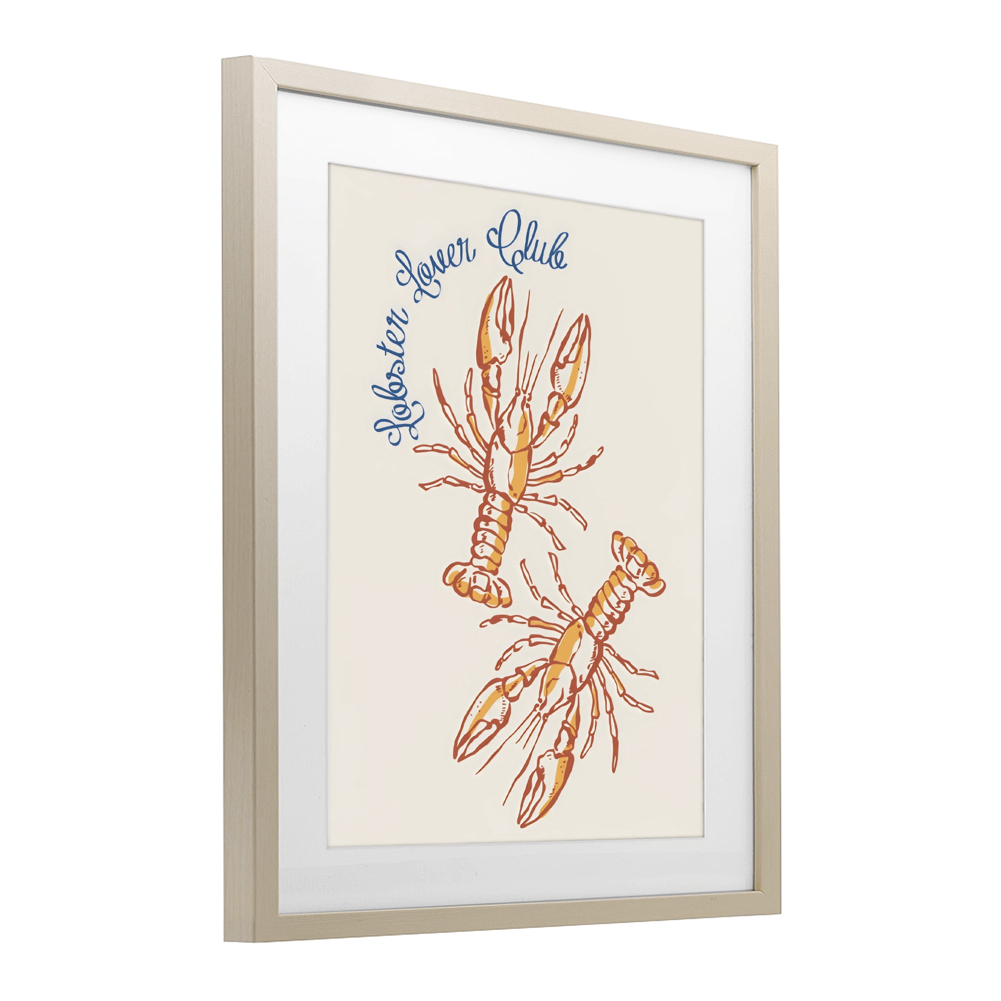 Stupell Industries Lobster Lover Club Birch Framed Print Under Glass, design by The Prints Vibe