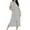 Gray, variant on Dasayo Night Gowns for Women Zip up Long Fall Sleep Dresses Side Split Striped Sleepwear Gowns for Women Sleepwear L