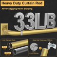 thumbnail image 3 of Gold Curtain Rods, Heavy Duty Wrap Around Curtain Rod for Windows 28 to 48 Inch, Adjustable Decorative Blackout Drapery Pole, Modern Room Darkening Rod for Blackout Curtains, Brass, 3 of 18