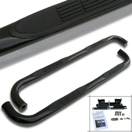 Spec-D Tuning For 1999-2018 Chevy Silverado Sierra Extended Cab S/S Side Step Nerf Bar Black 2002 2003 2004 2005 2006 2007 2008 2009 2010 2011 2012 2013 2014 2015 2016
