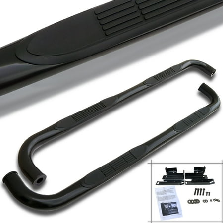 2009 Mega Cab Spec-D Tuning For 1999-2018 Chevy Silverado Sierra Extended Cab S/S Side Step Nerf Bar Black 2002 2003 2004 2005 2006 2007 2008 2009 2010 2011 2012 2013 2014 2015 2016 (Left+Right) ()
