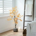 thumbnail image 3 of Nearly Natural Birch Leaf Artificial Potted Tree - 4' - Orange, 3 of 7