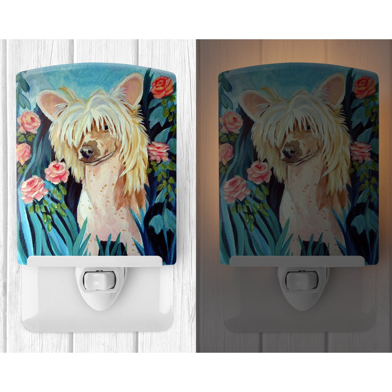 Caroline's Treasures 7087CNL Chinese Crested Ceramic Night Light, 6x4x3", multicolor