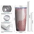 thumbnail image 6 of Pink Dahlia 20oz Tumbler Stainless Steel Double Wall Vacuum Insulated Coffee Mug Travel Cups for Wife Mom Daughter Sister Friend Coworker, Metal Straws and Brush, 6 of 7