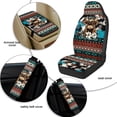 thumbnail image 6 of Xixirimido Car Seat Protection Set 5 Pieces Breathable PU Leather Front Seat Covers with Seat Belt and Console Covers Universal Fits Most Cars, Ethnic Tribal Highland Cattle Floral, 6 of 8