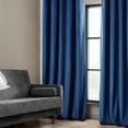 thumbnail image 4 of Half Price Drapes Pisces Blue Heritage Plush Velvet Room Darkening Curtains (1 Panel), 50W X 120L, 4 of 12