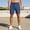 Dark Blue, variant on WIZUTIZ Men's Solid Color Button Zipper Fly Elastic Waist Shorts Pockets Summer Casual Loose Fit Breathable Lightweight Fashion Pants