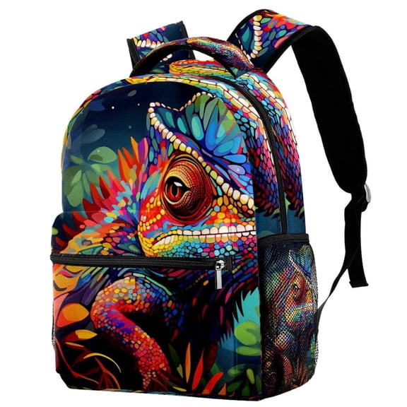 Lightweight Backpack Chameleon School Bag Travel Laptop Daypack for Men Women Casual Rucksack