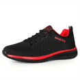 thumbnail image 4 of Men's Black and Red Lightweight Breathable Sneakers, Cushioned Non-Slip Running and Walking Shoes for Jogging, Gym Workouts, and Casual Sportswear, 4 of 6