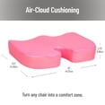 thumbnail image 3 of Mind Reader Memory Foam Seat Cushion with Air-Cloud Technology, Sciatica, Coccyx & Hip Pain Relief, Office, Memory Foam, Pink, 3 of 4