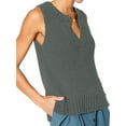 thumbnail image 3 of Sleeveless Women Solid Color V-Neck Knit Vest Sweater, 3 of 5