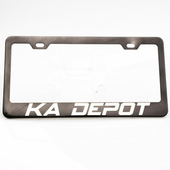 Customize Personalize Black Chrome Stainless Steel License Frame Mirror Chrome Laser Engrave Lettering with Aluminum Screw Cap