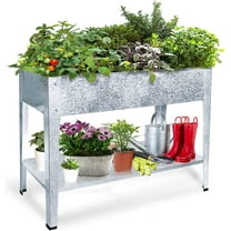 Galvanized Raised Garden Bed for Vegetables Elevated Planter Box with Legs Outdoor Patio Apartment Herb Container Metal