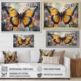 thumbnail image 4 of Designart "Orange Blue Butterfly Dancing Colors" Animals Floater Framed Wall Art Print, 4 of 7